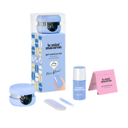 Kit Manicure Le Mini Macaron - Fleur Bleue